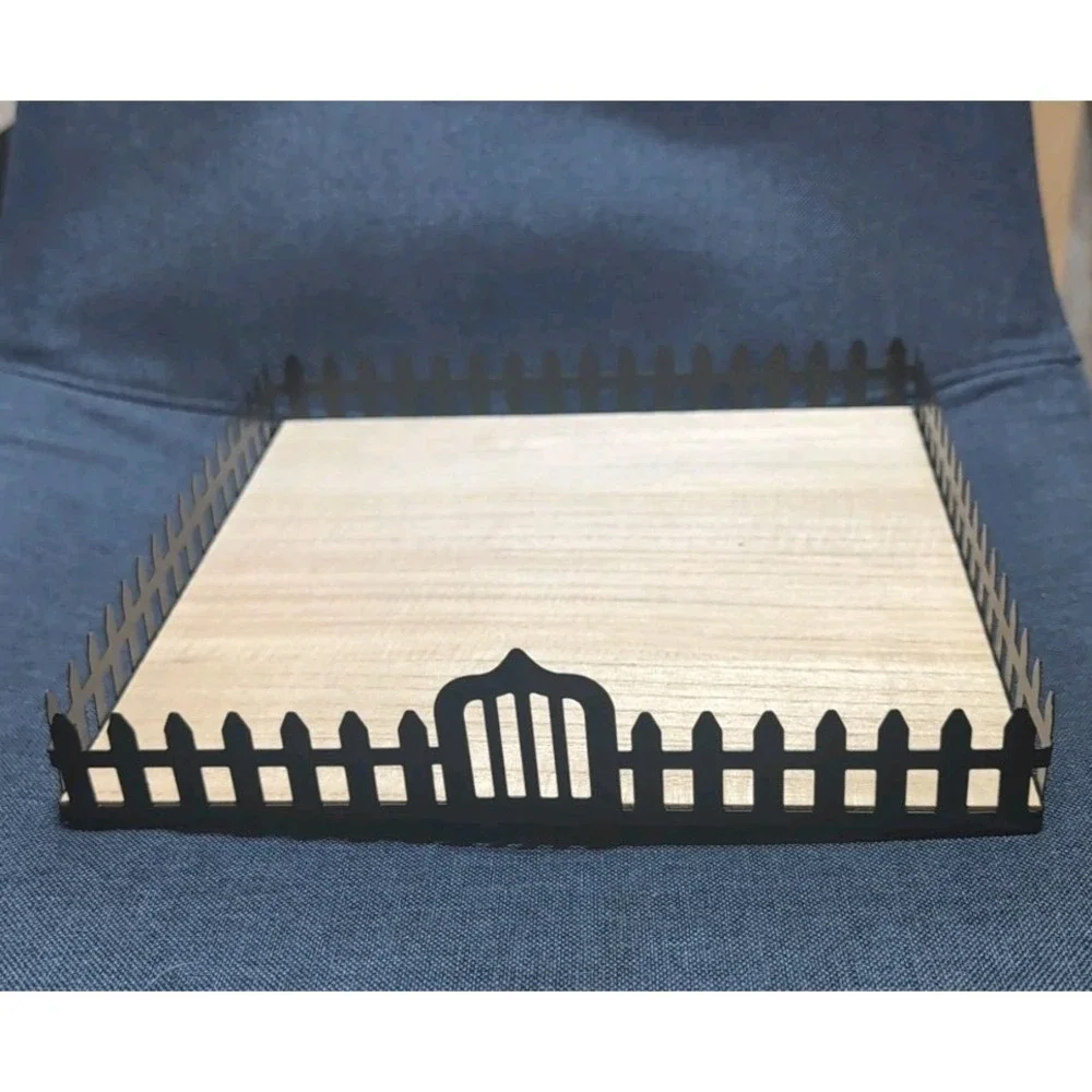 Target Bullseye Playground Square METAL STAGING TRAY Fairy Garden Halloween